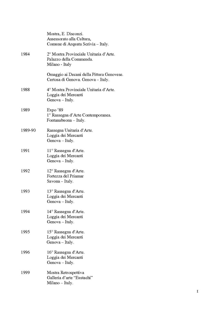 Eugenio Disconzi mostre